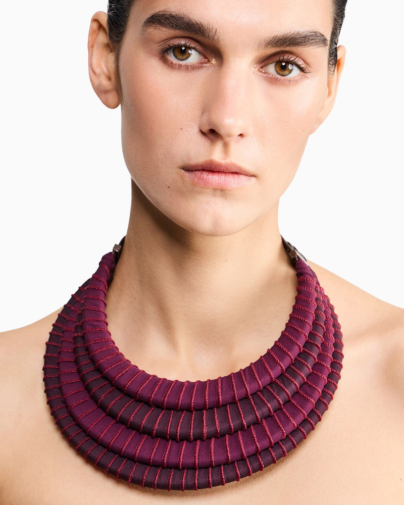 LAYERED CHOKER NECKLACE IN PLEXIGLASS COVERED WITH ORGANZA 3