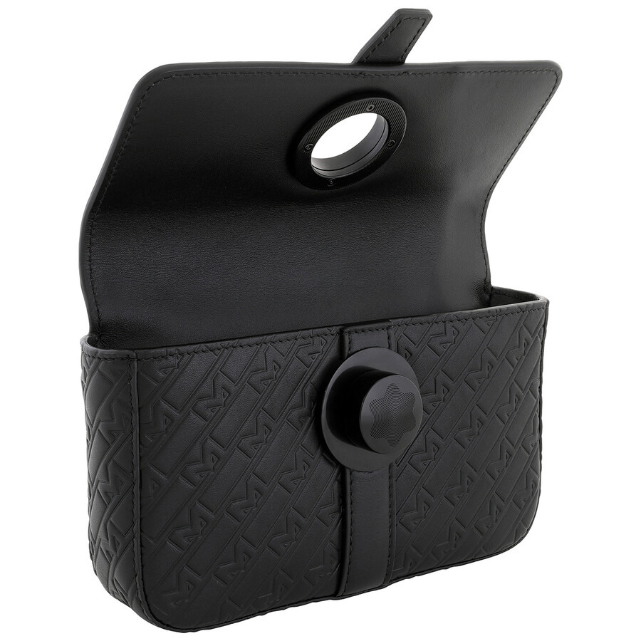 Montblanc Black Leather M Print Ultrablack Crossover Clutch - 4