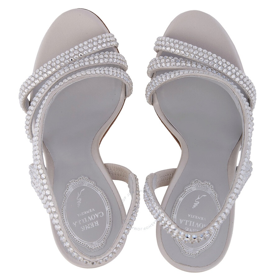 Rene Caovilla Lisa Silver Sandals - 3