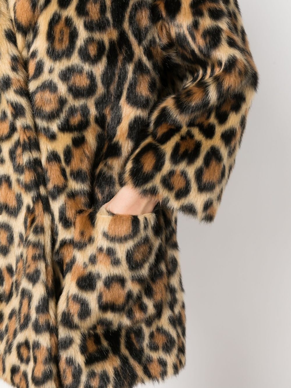 leopard-print faux-fur coat - 5