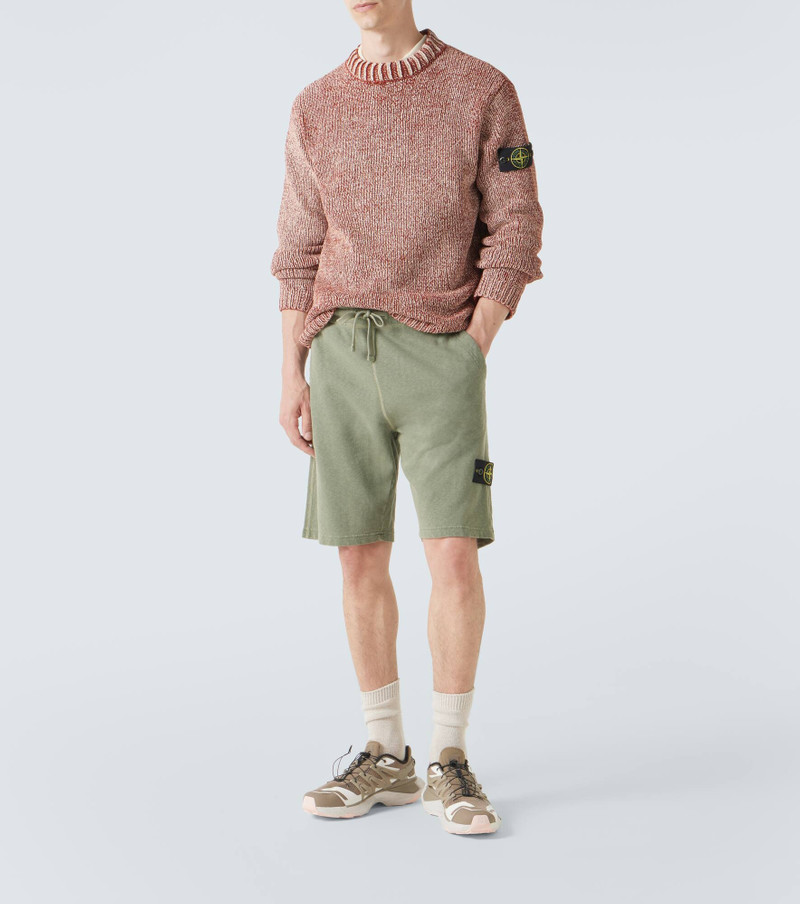 Stone Island Compass cotton fleece shorts outlook