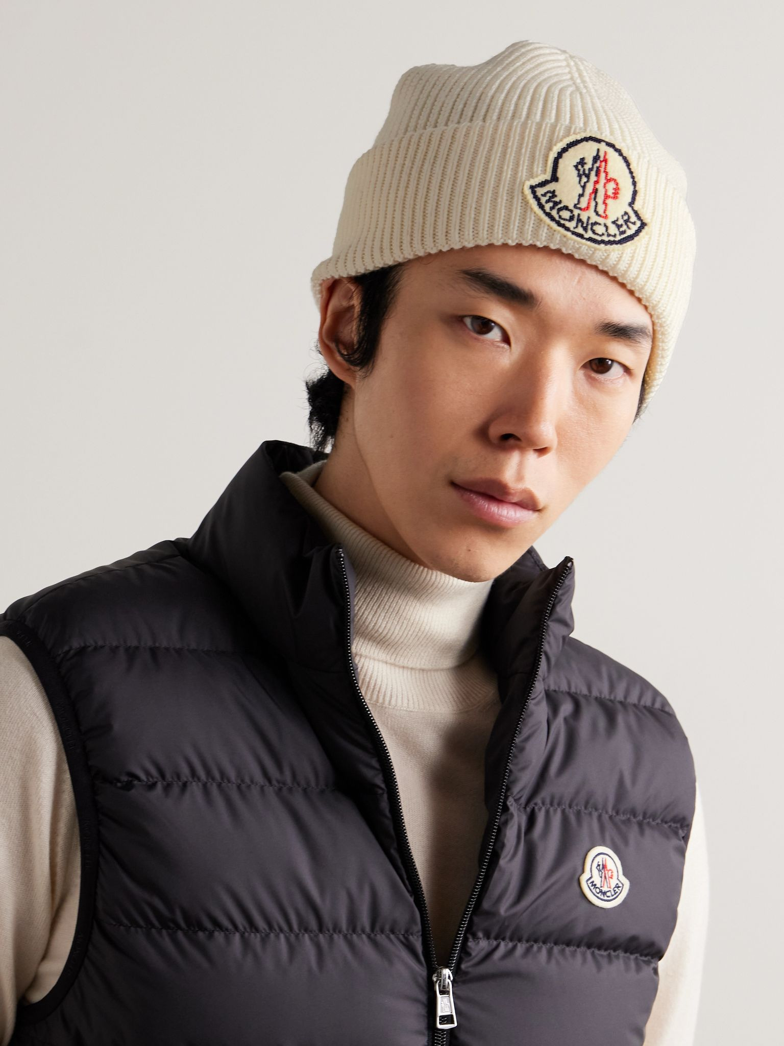 Logo-Appliquéd Ribbed Virgin Wool Beanie White - 2