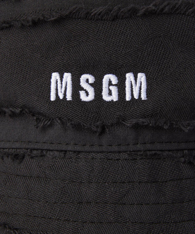 MSGM Solid color cotton bucket hat with embroidered MSGM logo outlook