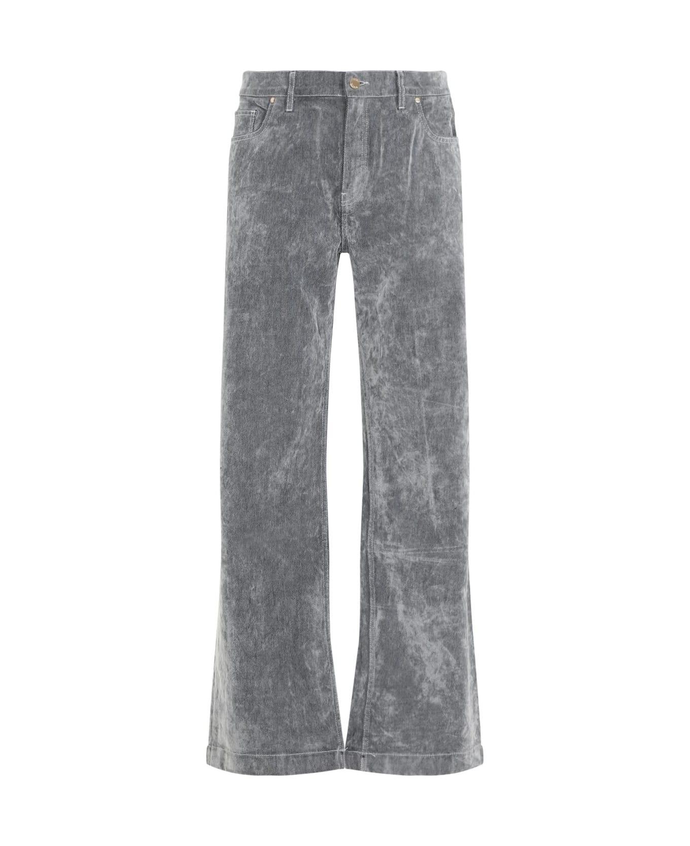 Faded Effect Denim Jeans - 1