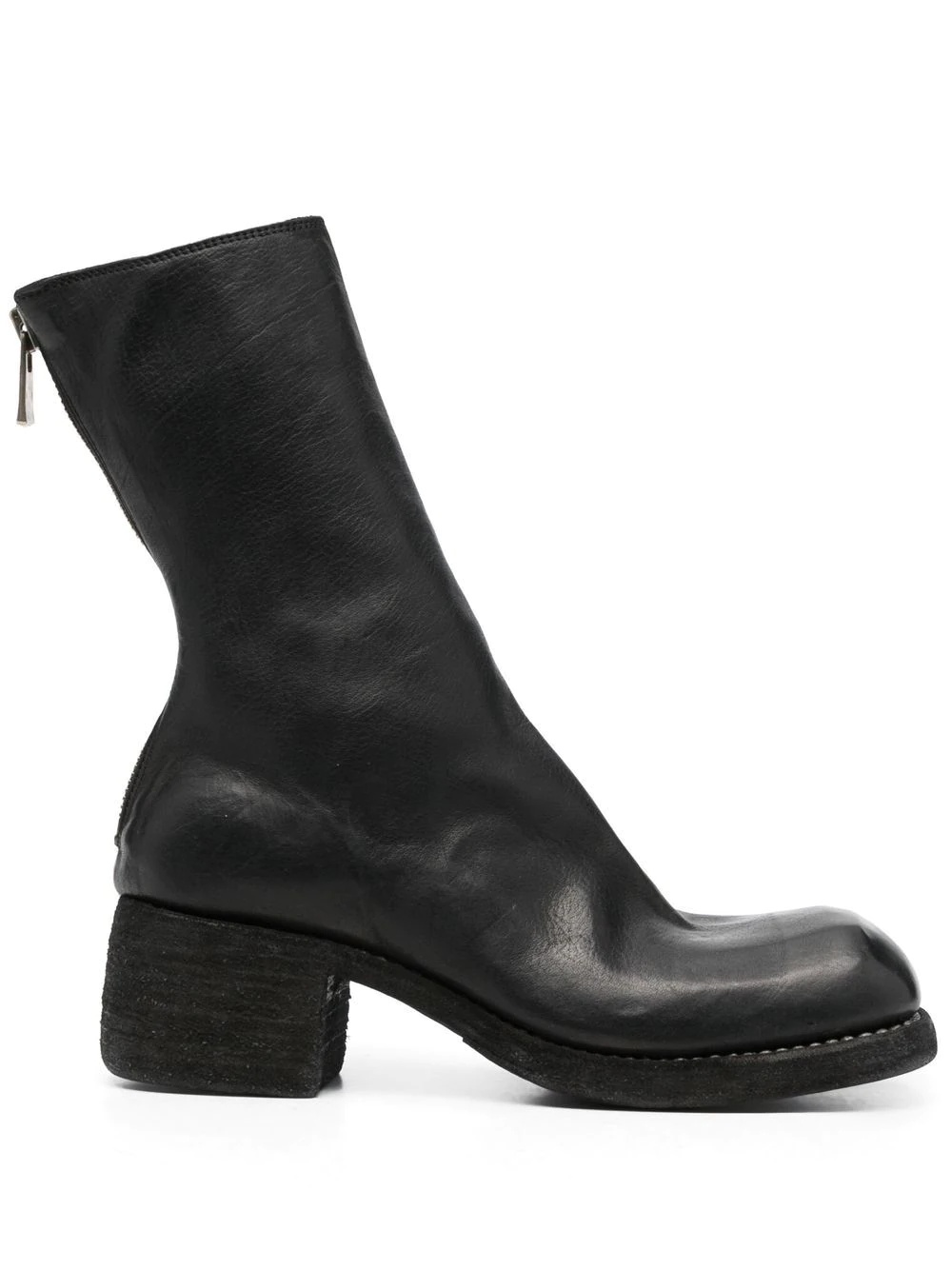 rear-zip horse leather boots - 1