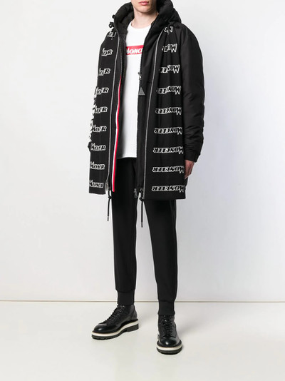 Moncler logo print scarf outlook