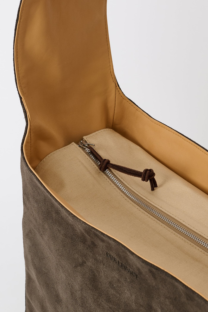 Our Legacy Grande Brick Bag Espresso Brown Suede outlook