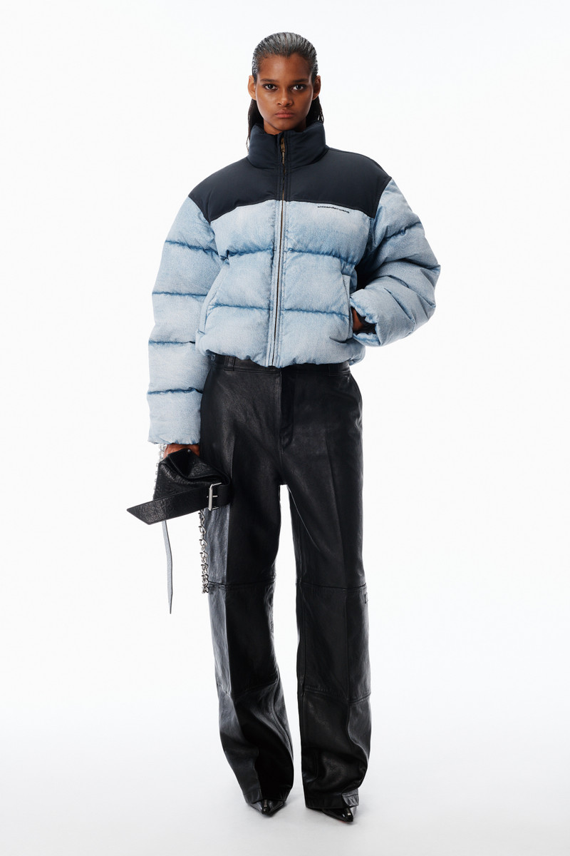 Alexander Wang Trompe-L’Oeil Denim Puffer Jacket outlook