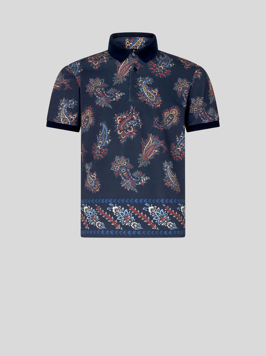 PAISLEY COTTON POLO SHIRT - 1