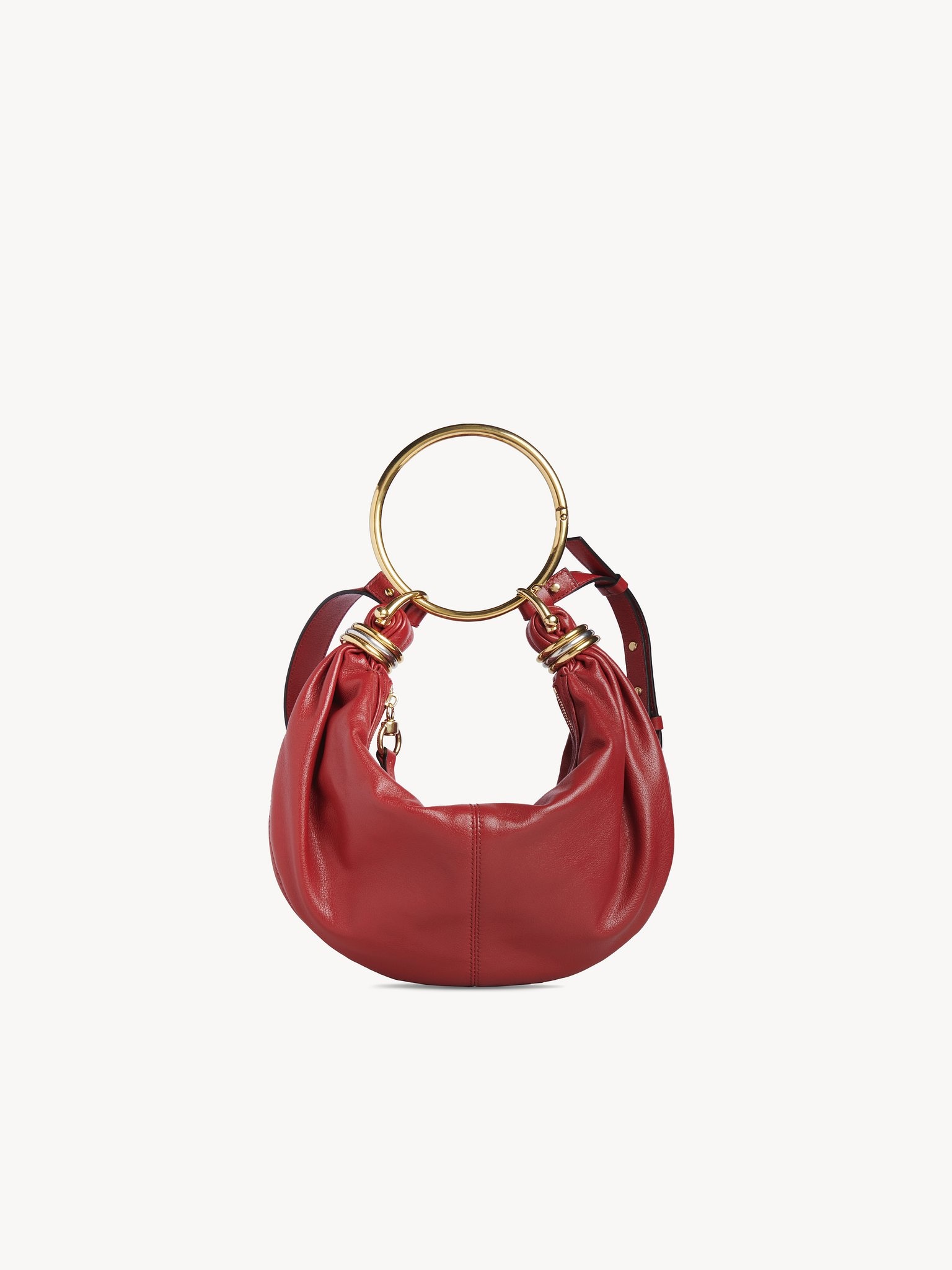 SMALL BRACELET HOBO BAG IN GRAINED LEATHER - 4