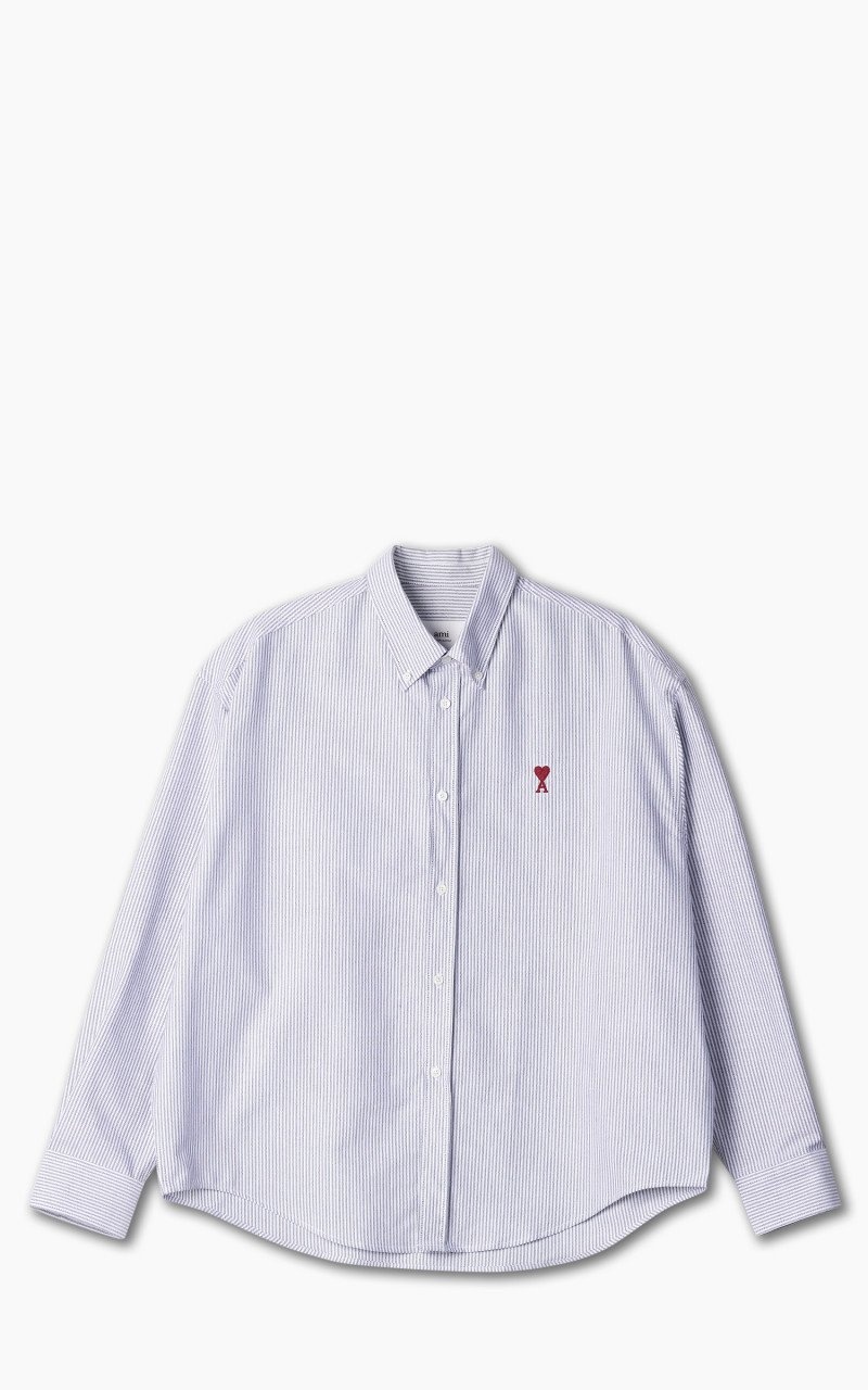 BOXY FIT SHIRT SKY BLUE/NATURAL WHITE - 1