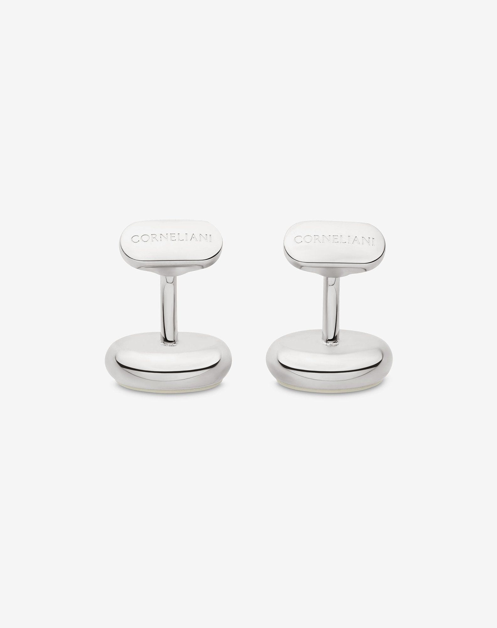 Silver brass cufflinks with mother of pearl - 1