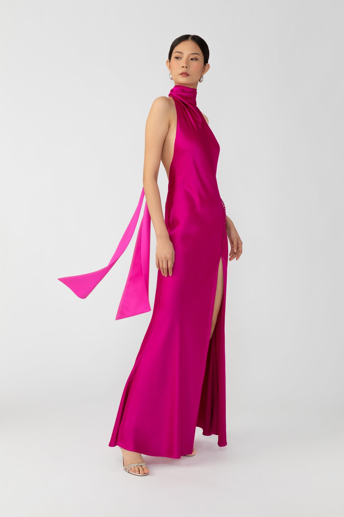 PENELOPE BACKLESS SATIN GOWN - 2