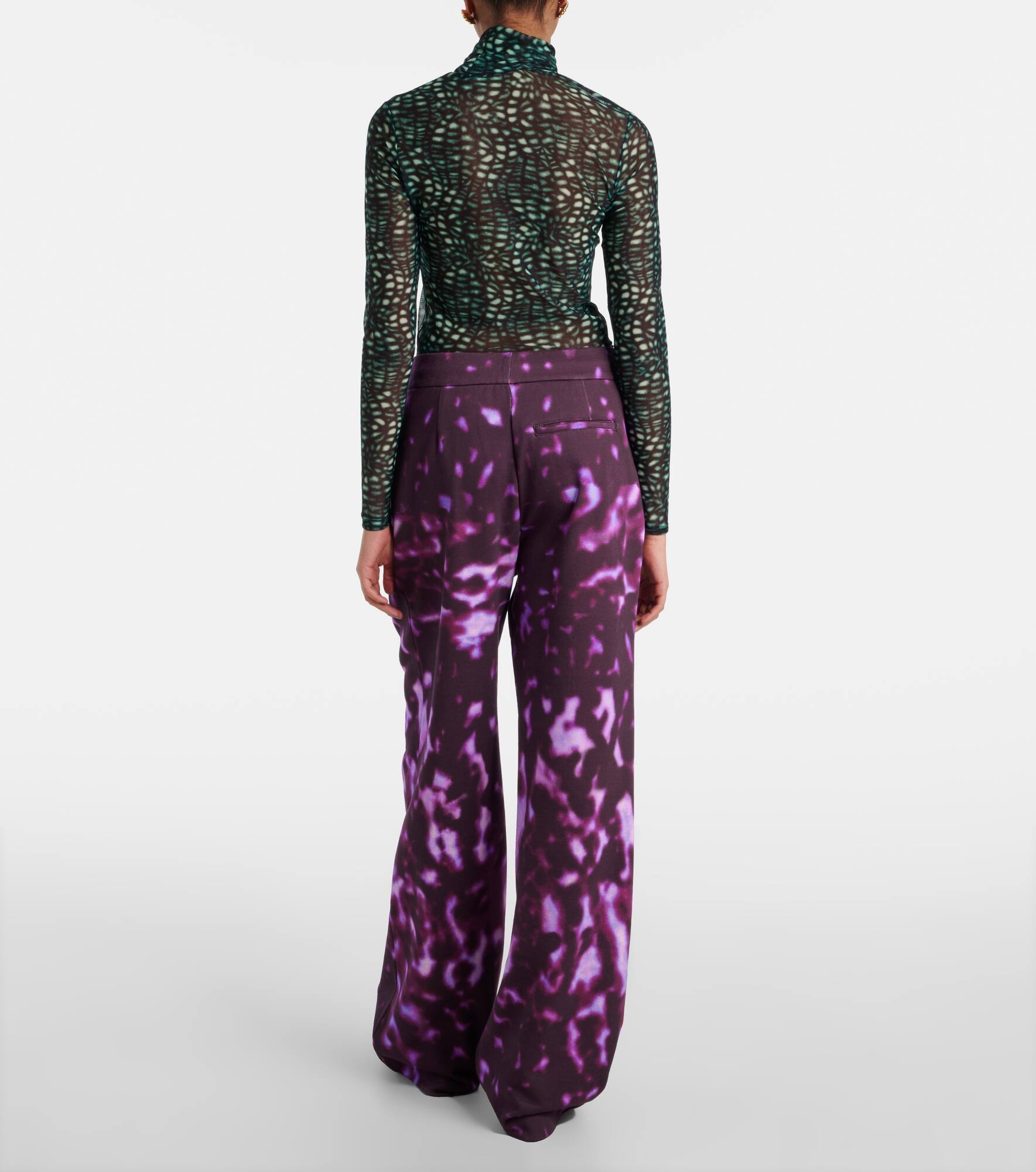 Printed cotton straight sweatpants - 3