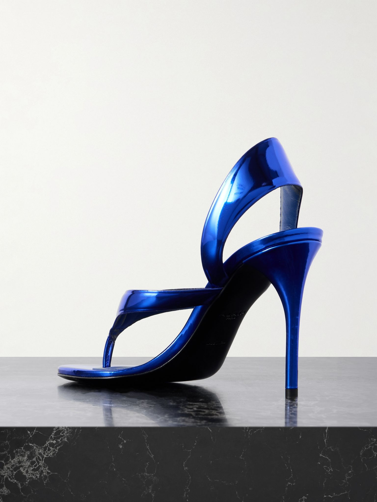 Tong 90 mirrored-leather sandals Cobalt blue - 3