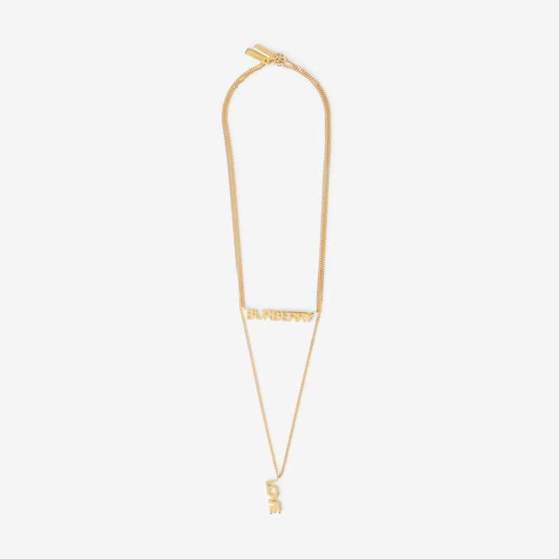 Gold-plated Logo and Love Necklaces 1