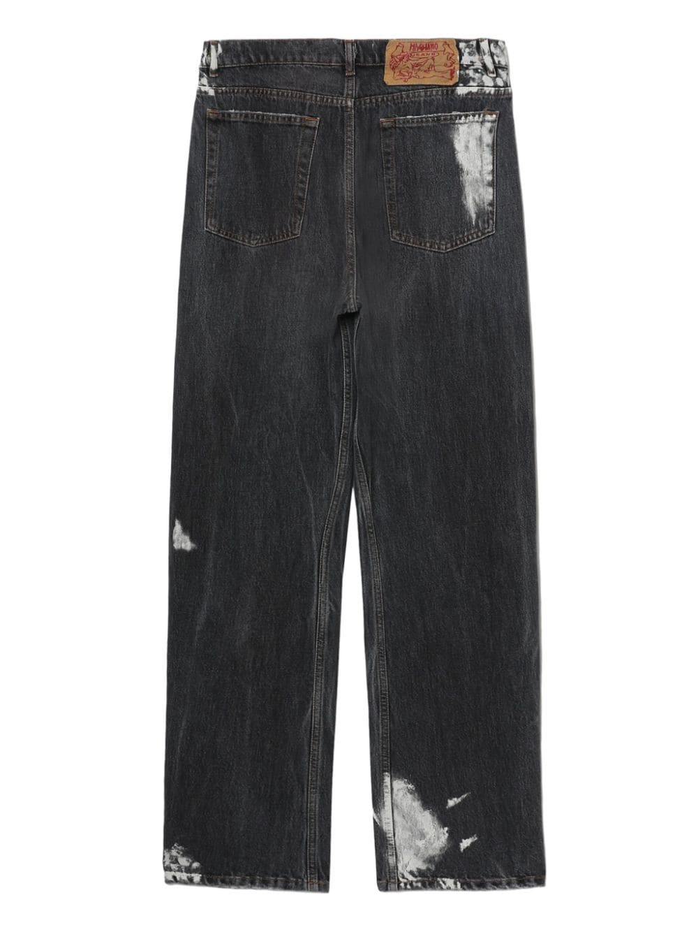 distressed straight-leg jeans - 6