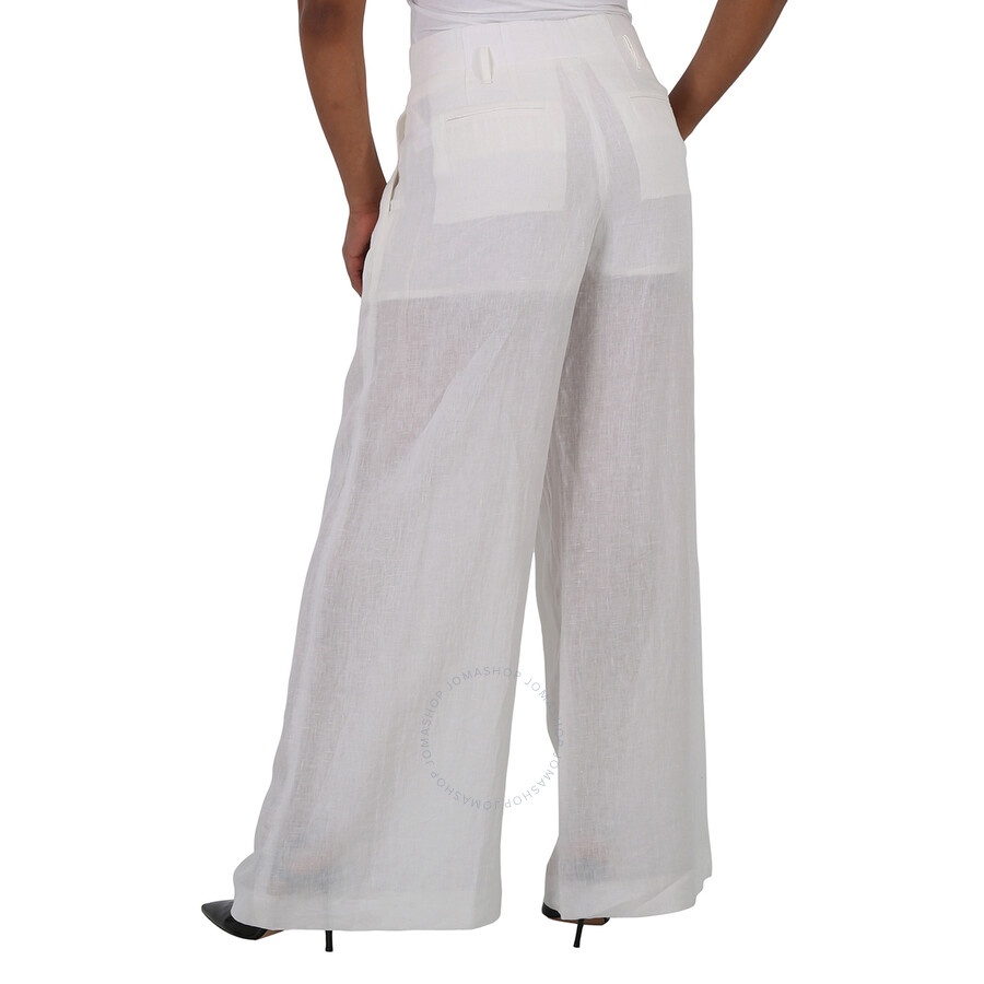 Chloe Ladies White Pleated Wide-Leg Pants, Brand Size 40 (US Size 8) - 6