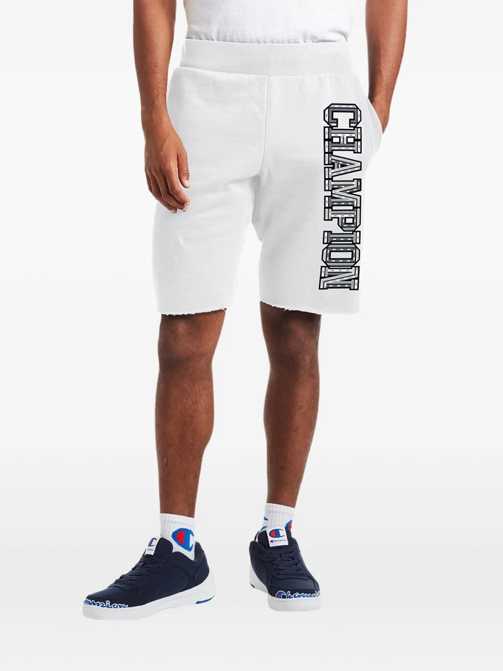 Reverse Weave Cutoff logo-print shorts - 1