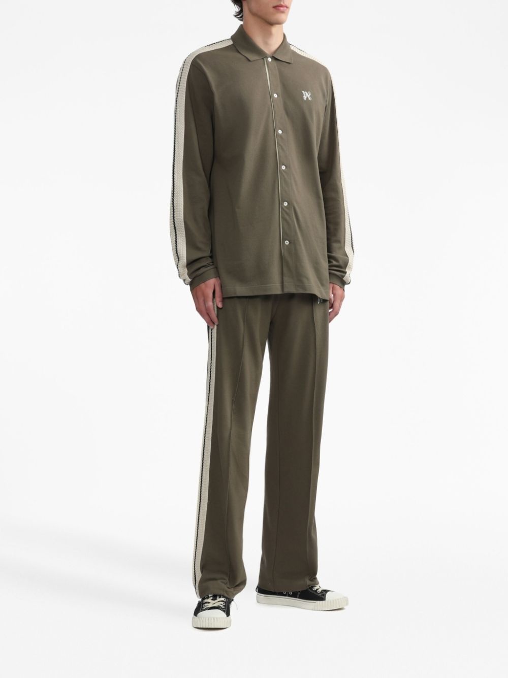 monogram-embroidered cotton shirt - 2