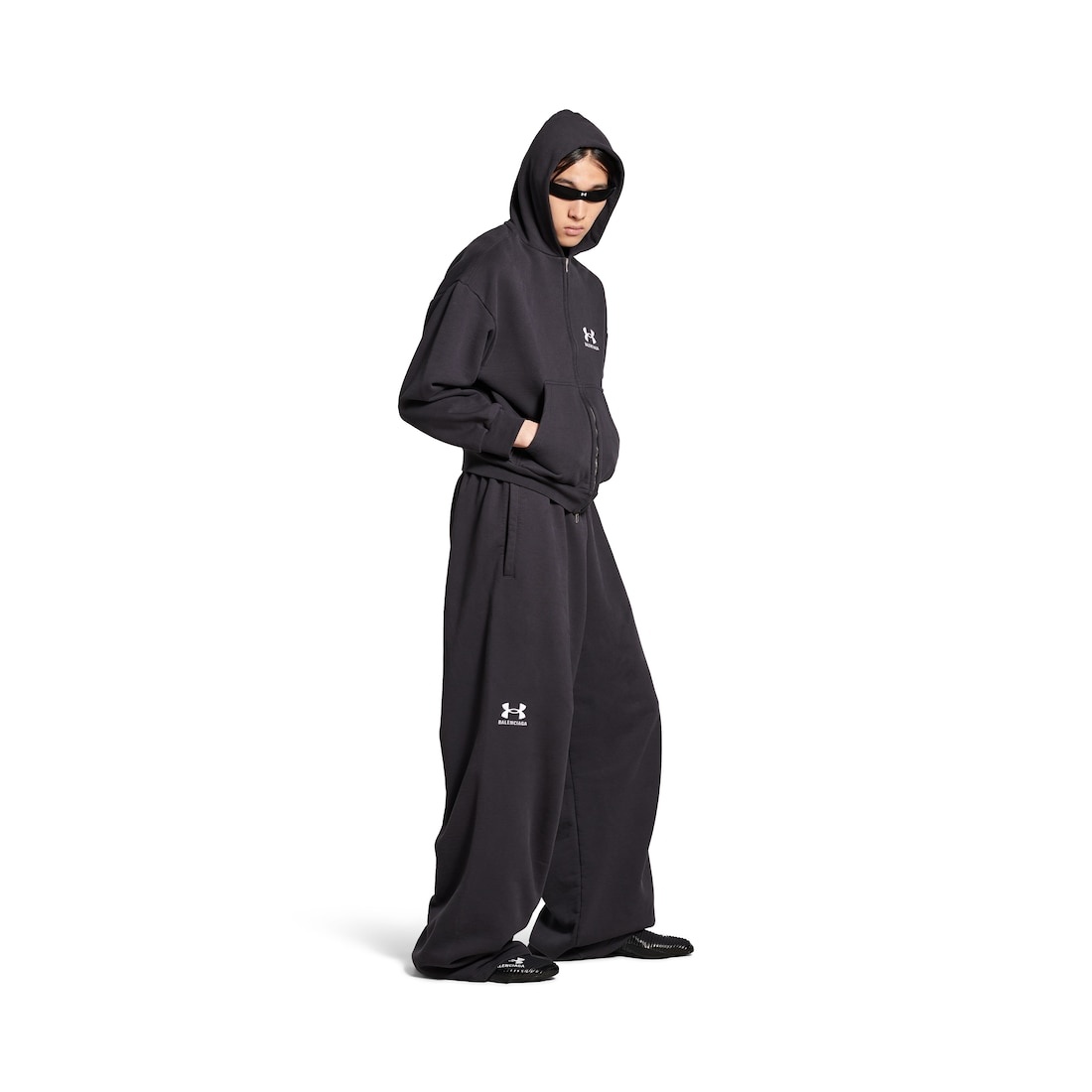 Women's Under Armour® Zip-up Hoodie Regular Fit in Black/white - 3