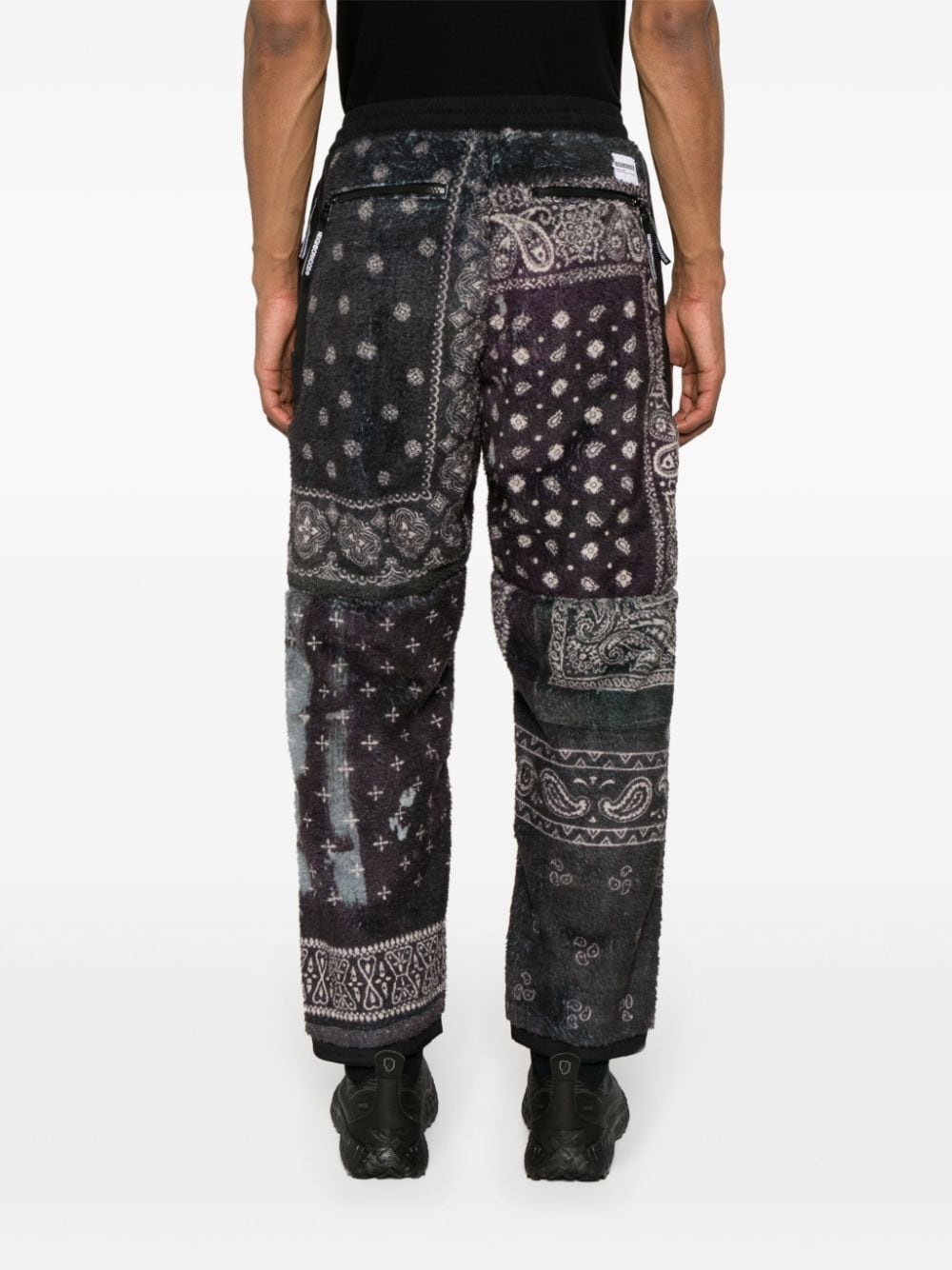 bandana-print fleece track pants - 4