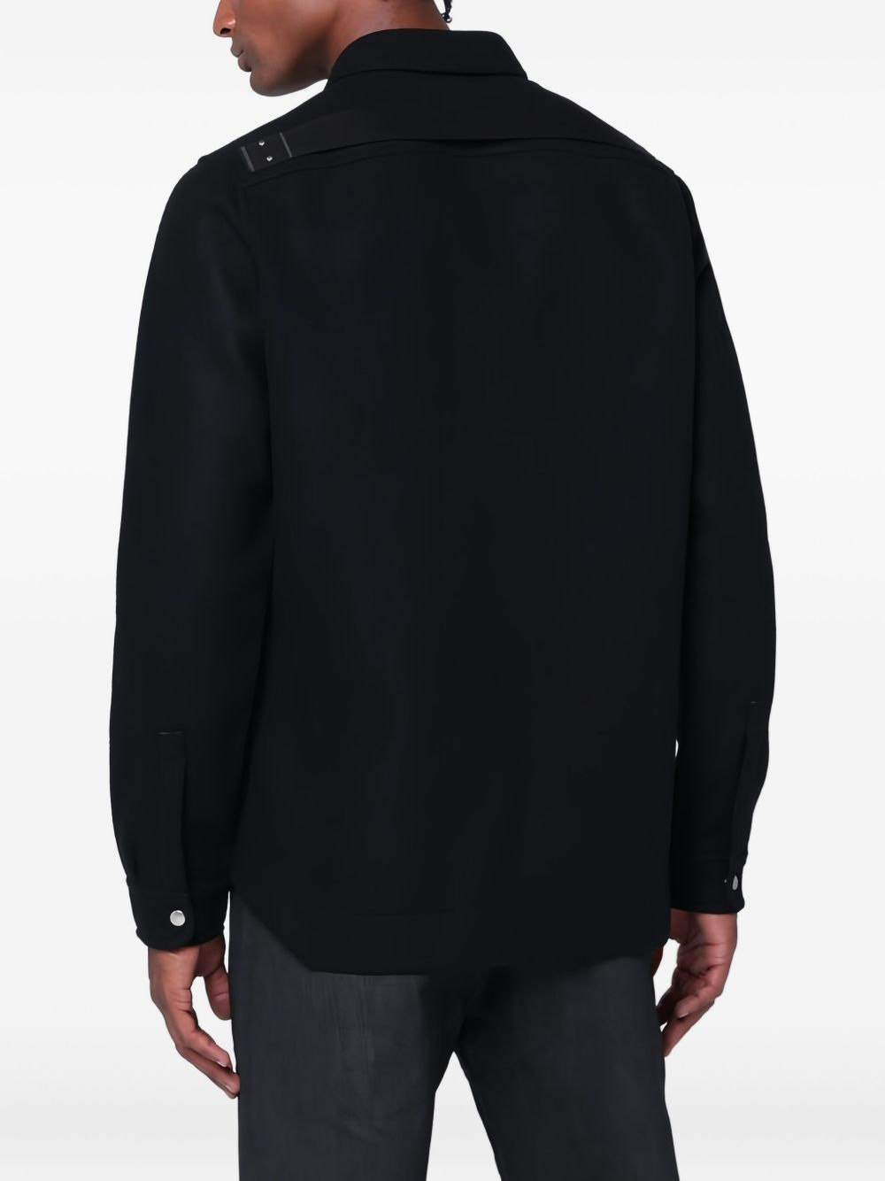 button-fastening pocket shirt jacket - 3