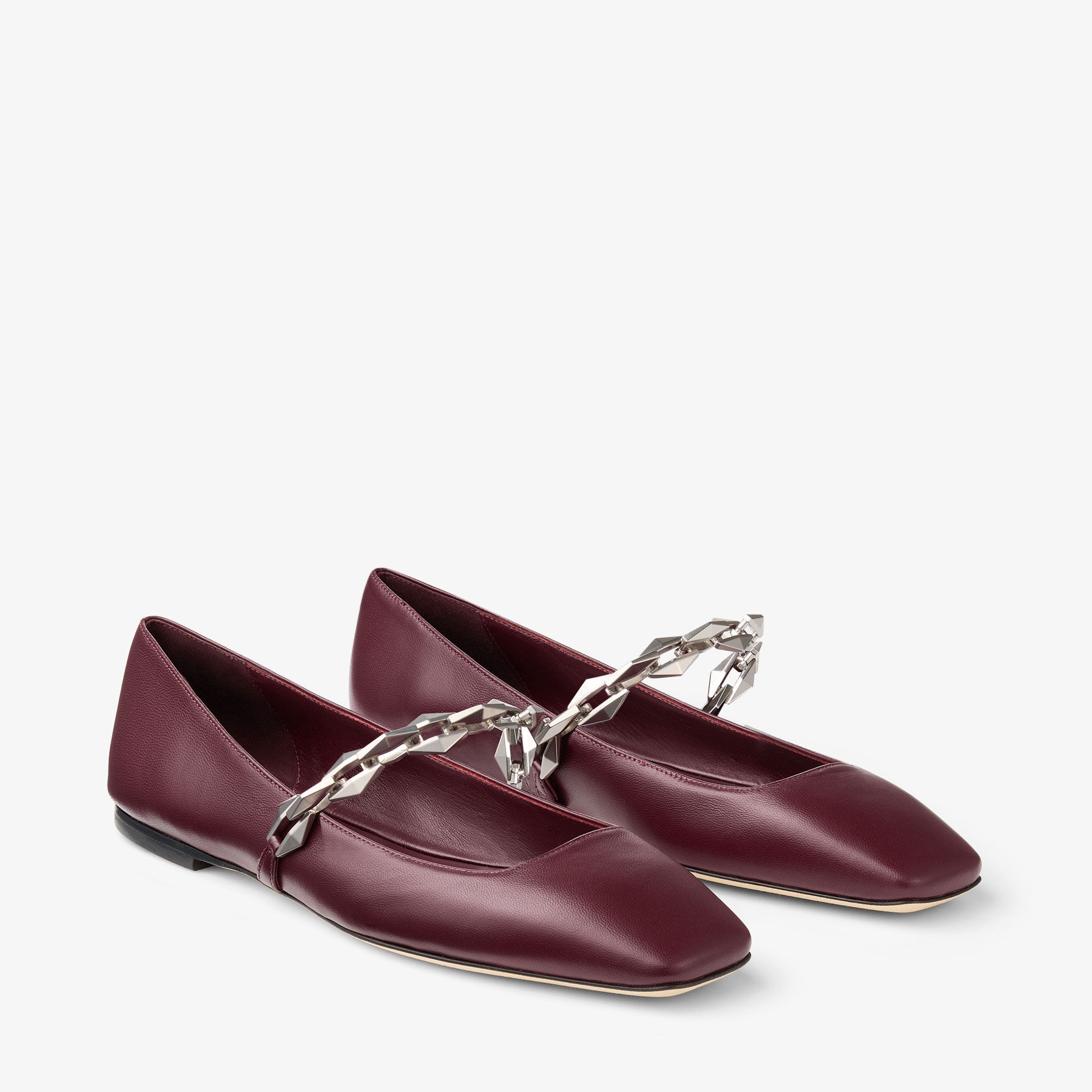 Diamond Tilda Flat
Garnet Nappa Leather Flats - 3