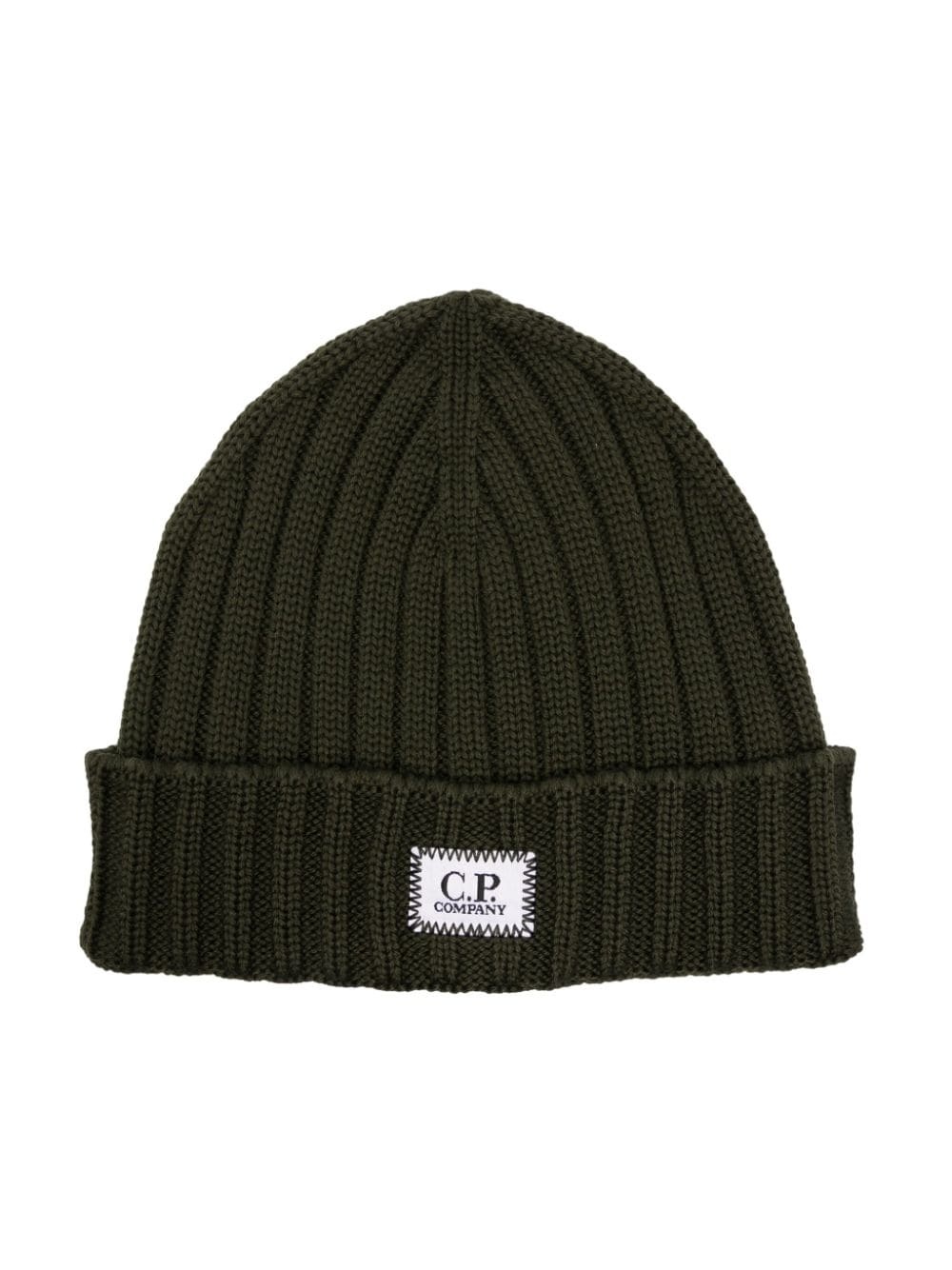 logo-patch ribbed wool beanie - 1