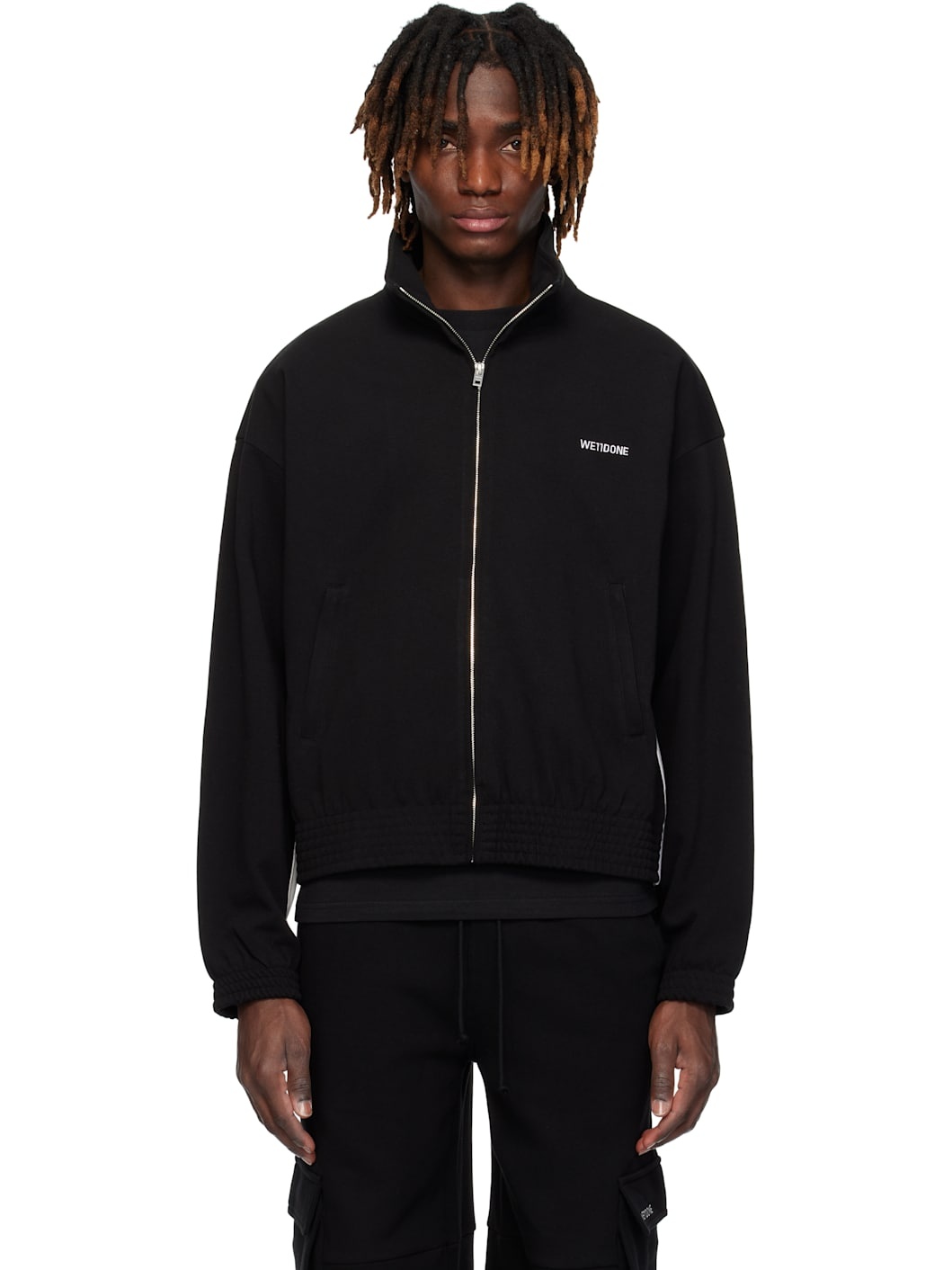 Black Contrast Track Jacket - 1