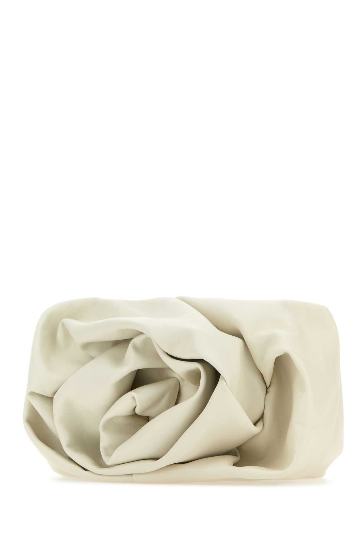 Burberry Women Ivory Nappa Leather Rose Clutch - 2