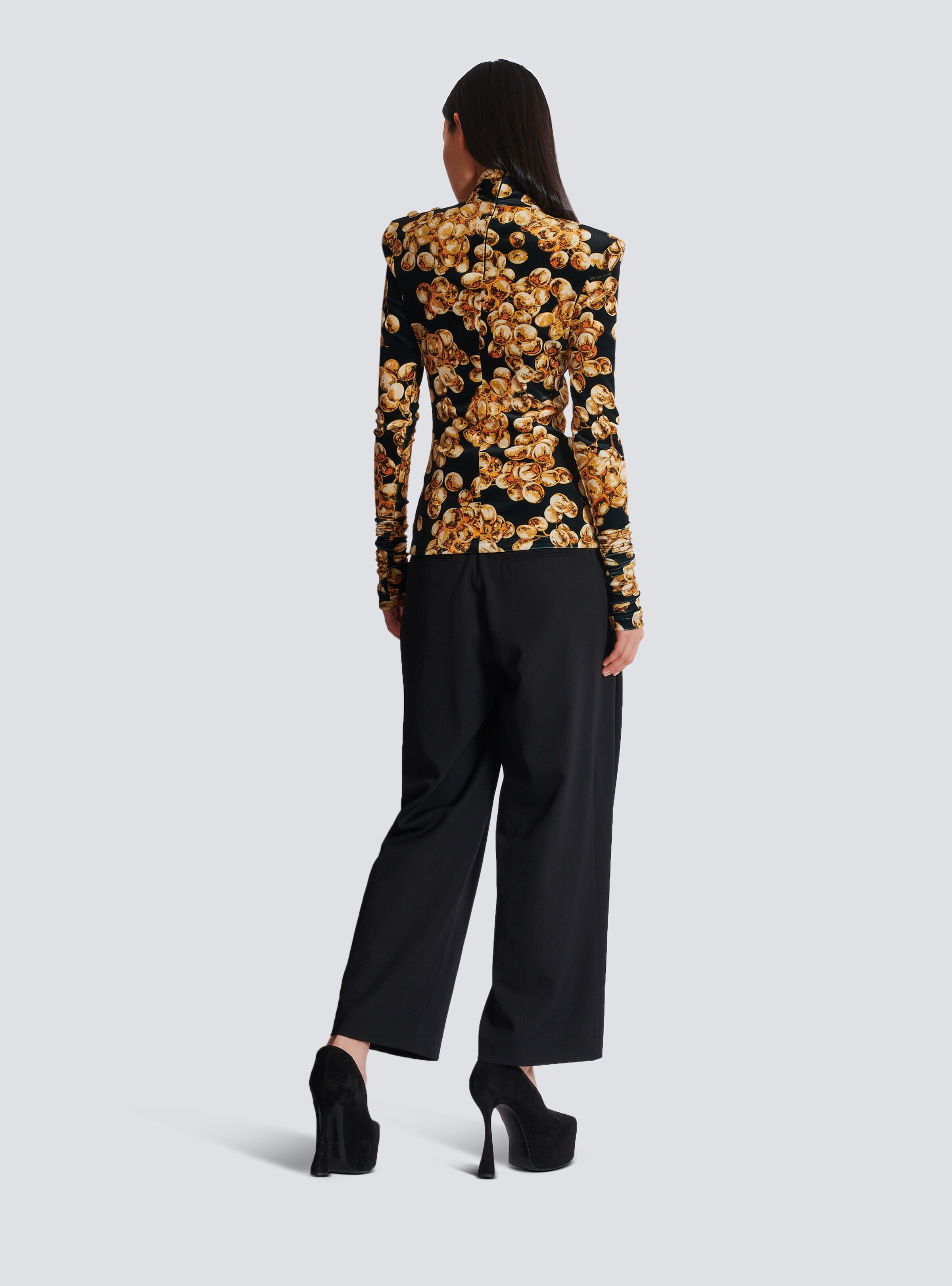 Velvet top with Grape print - 4