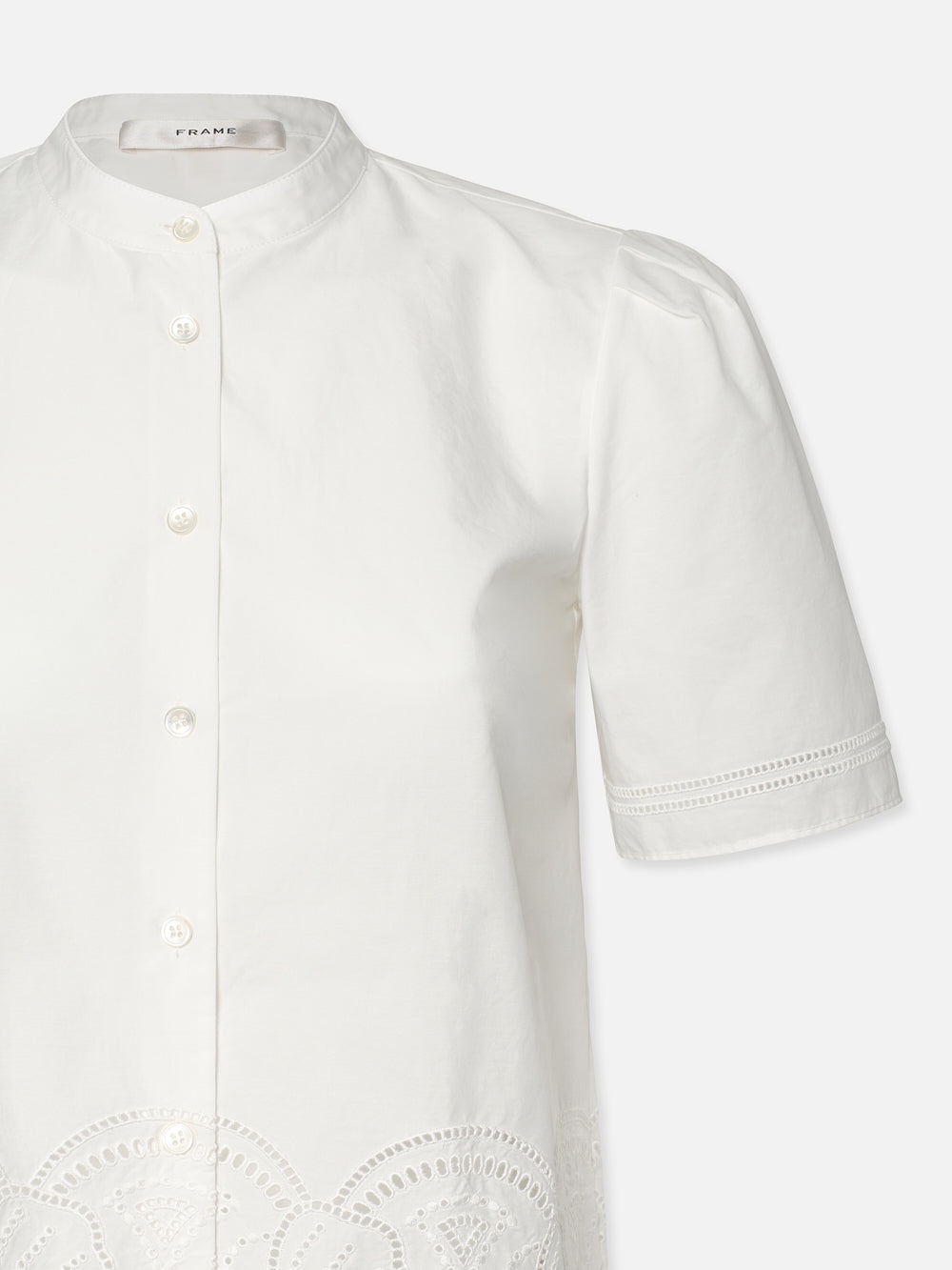 Embroidered Short Sleeve Shirt in White - 3