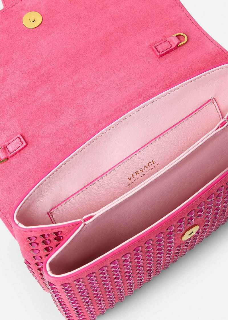 Virtus Suede Crystal Clutch 5