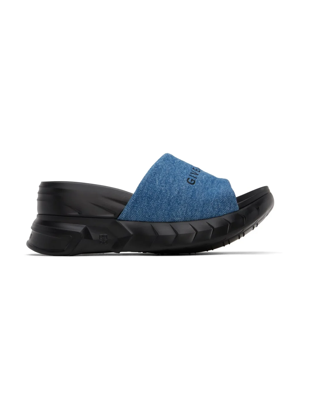 Black & Blue Marshmallow Heeled Sandals - 1