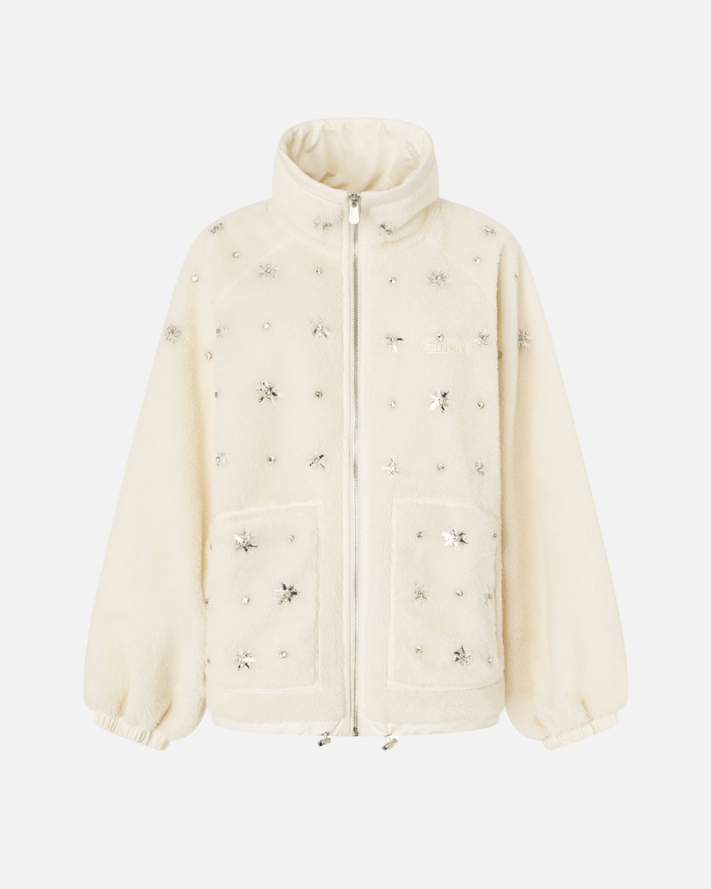 FLEECE BOMBER JACKET WITH JEWEL EMBROIDERY 1