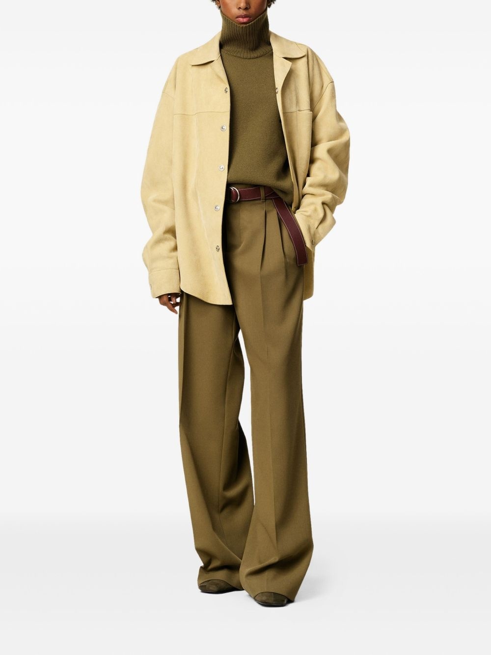 pleated tab pants - 2