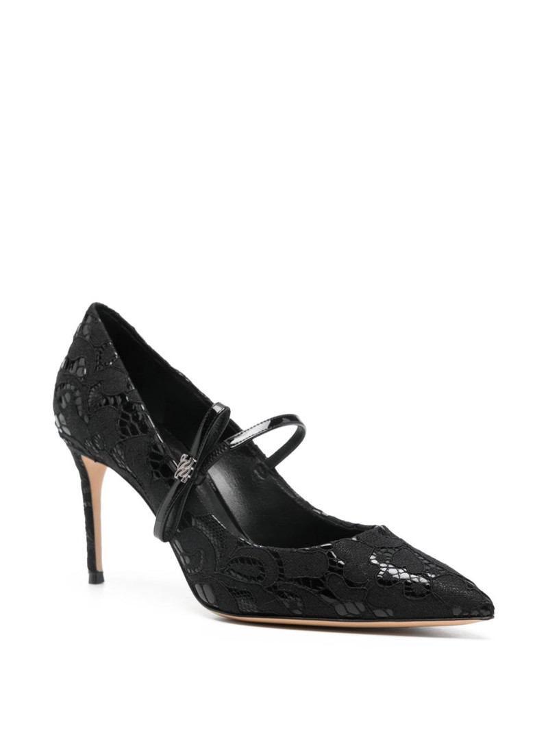 CASADEI 80mm lace-detail pointed-toe pumps outlook
