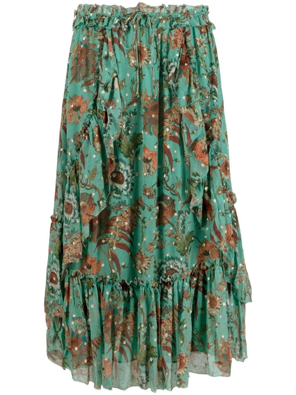 Justine floral-print midi skirt - 1