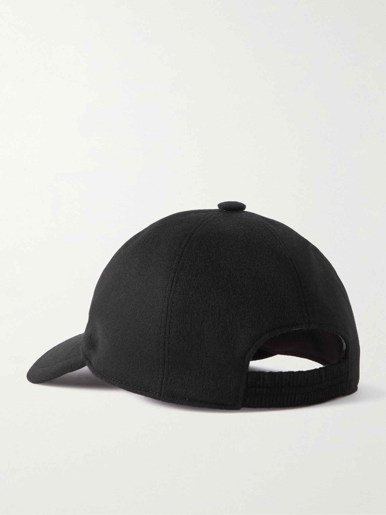 Embroidered cashmere-felt baseball cap Black - 3