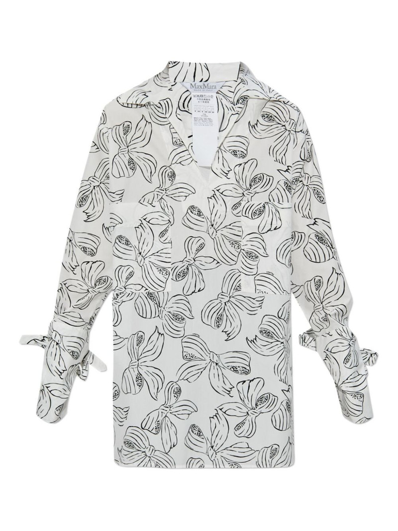 bow-print tied-cuff shirt 1