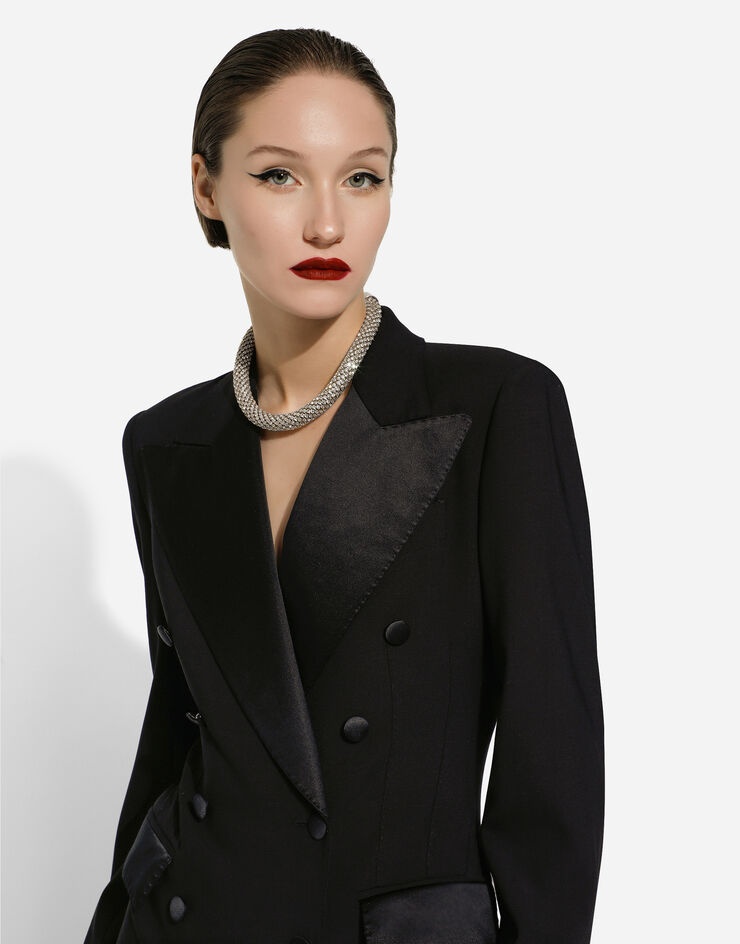 Double-breasted tuxedo jacket bodysuit - 5