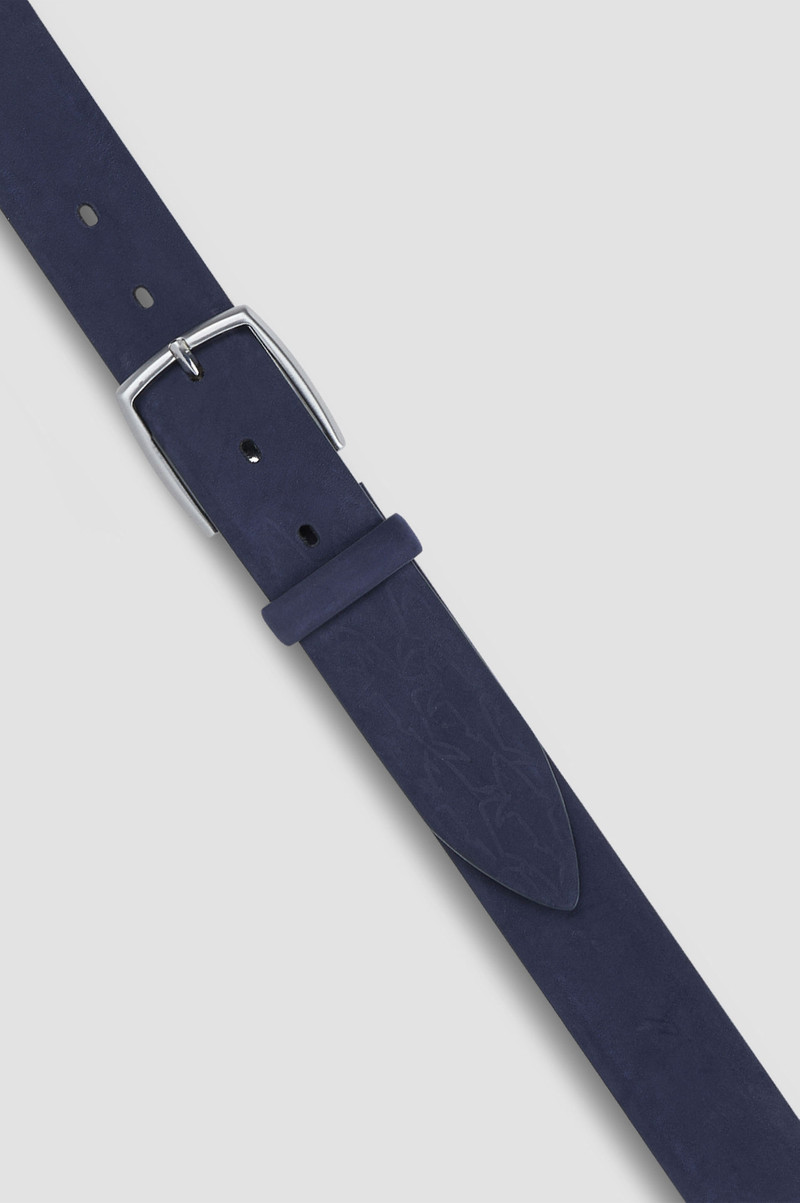 Paul & Shark SUEDE BELT WITH ALL-OVER SHARK PATTERN outlook