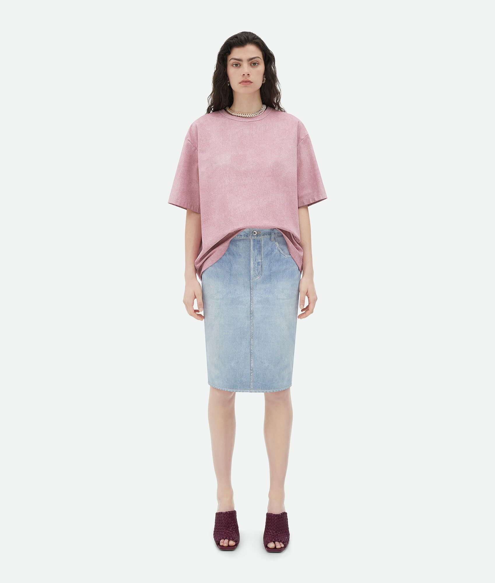 Printed Leather Relaxed Jersey T-Shirt - 4