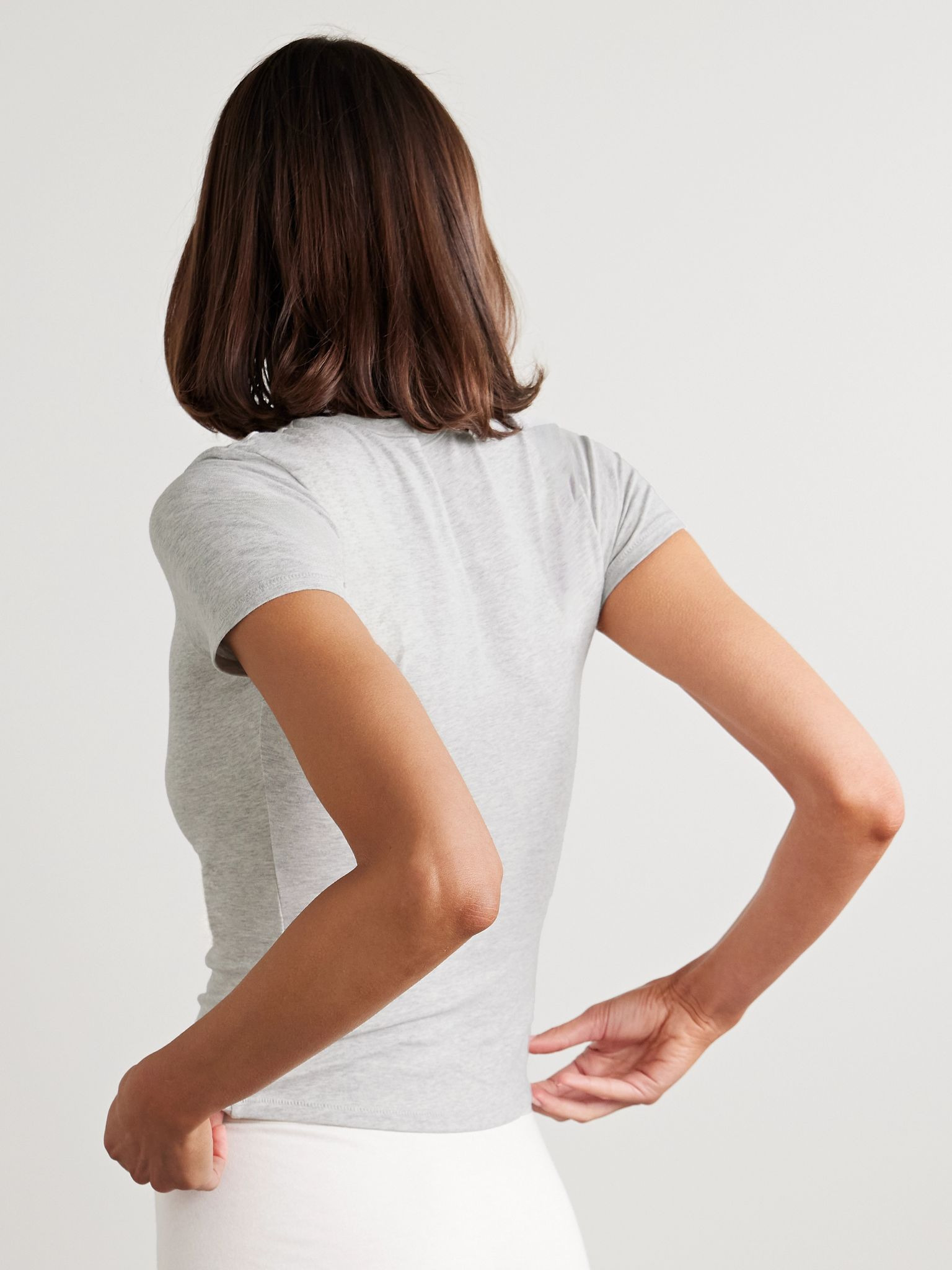 Set of two stretch-cotton jersey T-shirts - Light Heather Grey Light gray - 3