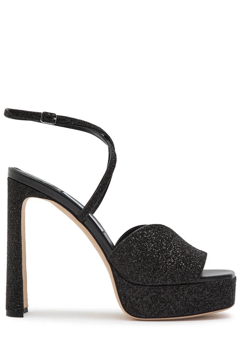 Jimmy Choo Karli 125 Glitter Leather Sandals - 1