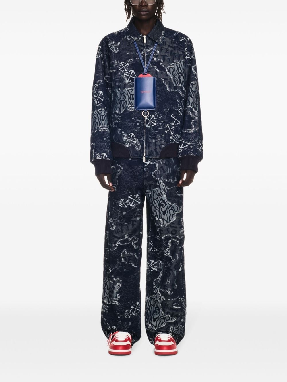 patterned-jacquard bomber jacket - 2