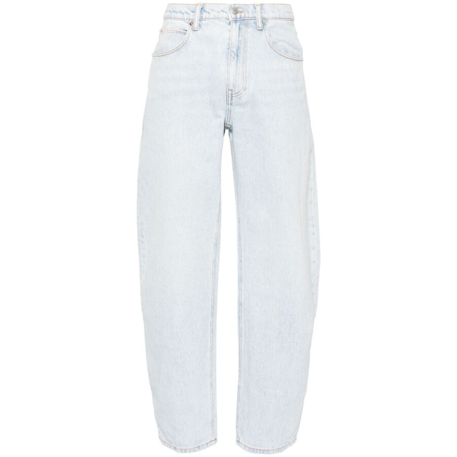 T by Alexander Wang Logo-Patch High-Rise Tapered Cotton Jeans - 5
