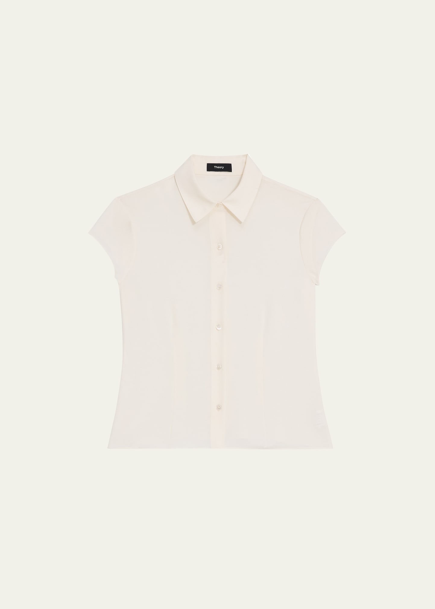 Cap-Sleeve Modern Silk Georgette Blouse - 1