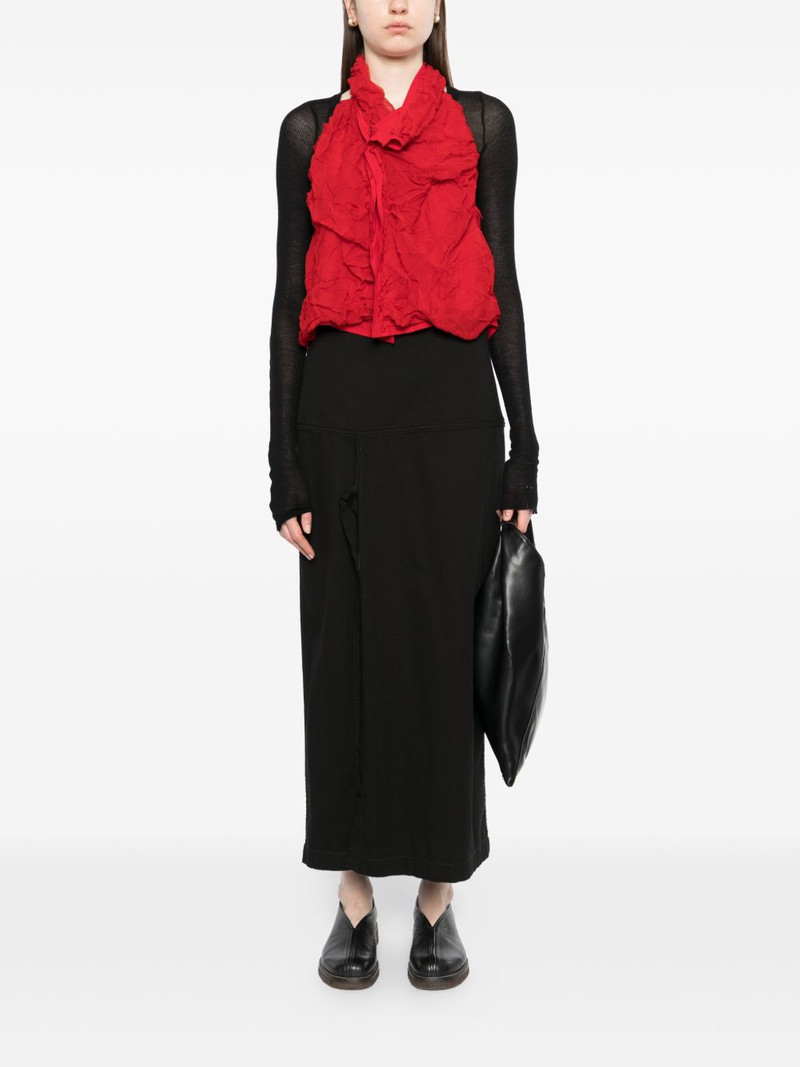 Yohji Yamamoto crushed chiffon top outlook